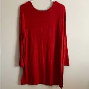 Red mid thigh sweater dress